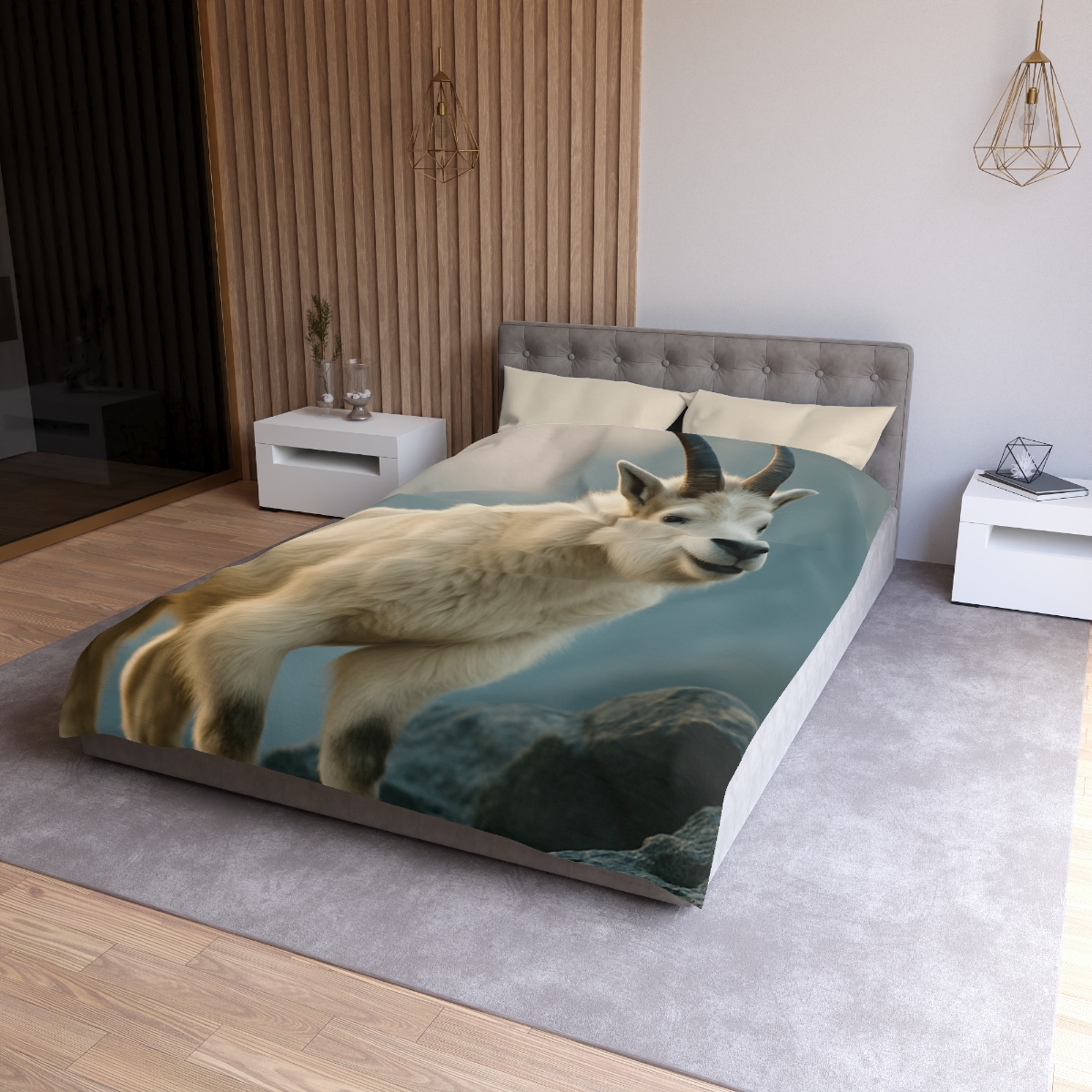 Glacier Watch Mountain Goat unique patterned duvets