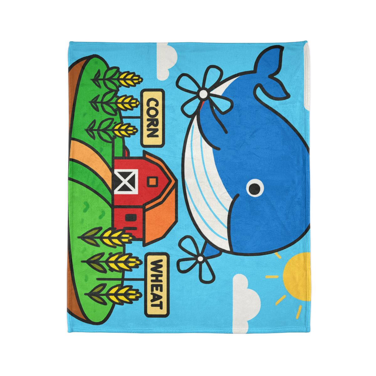 Windmill Whale Above The Floating Farm decorative home blankets
