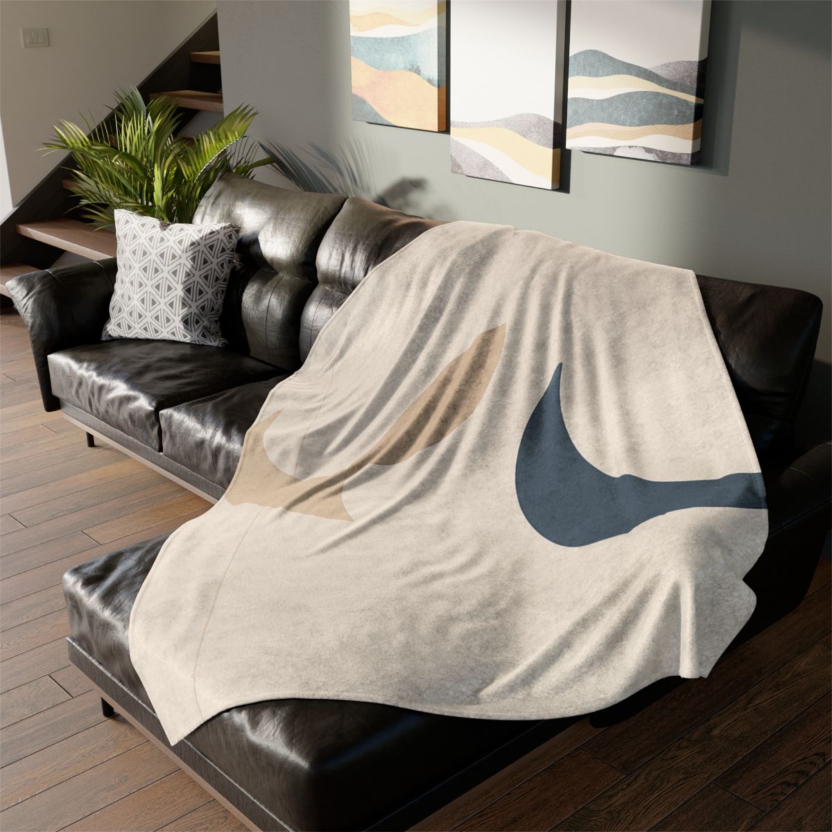 Staggered Crescent Trio decorative home blankets
