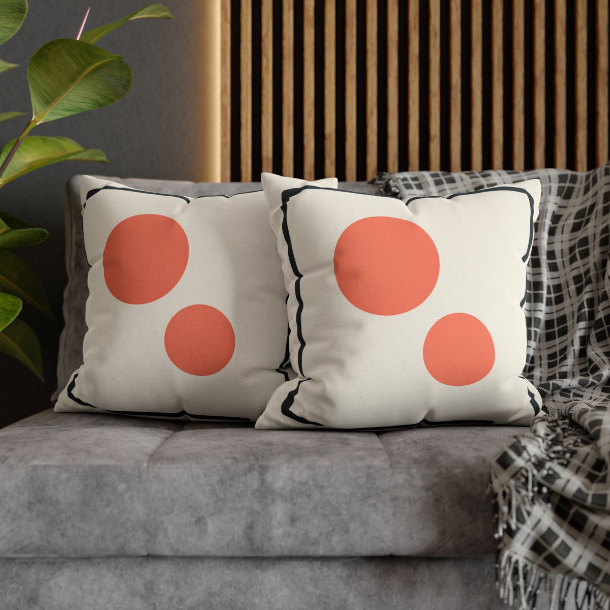 Asymmetric Frame Gap With Two Discs soft cotton pillow cases