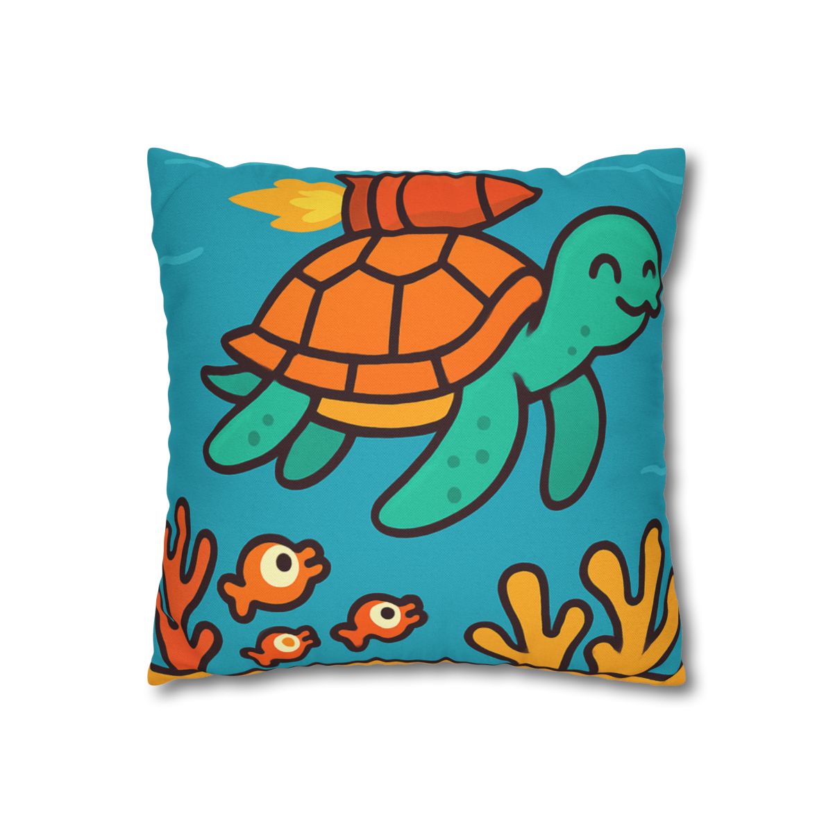Rocket Powered Turtle Reef trendy patterned pillow cases