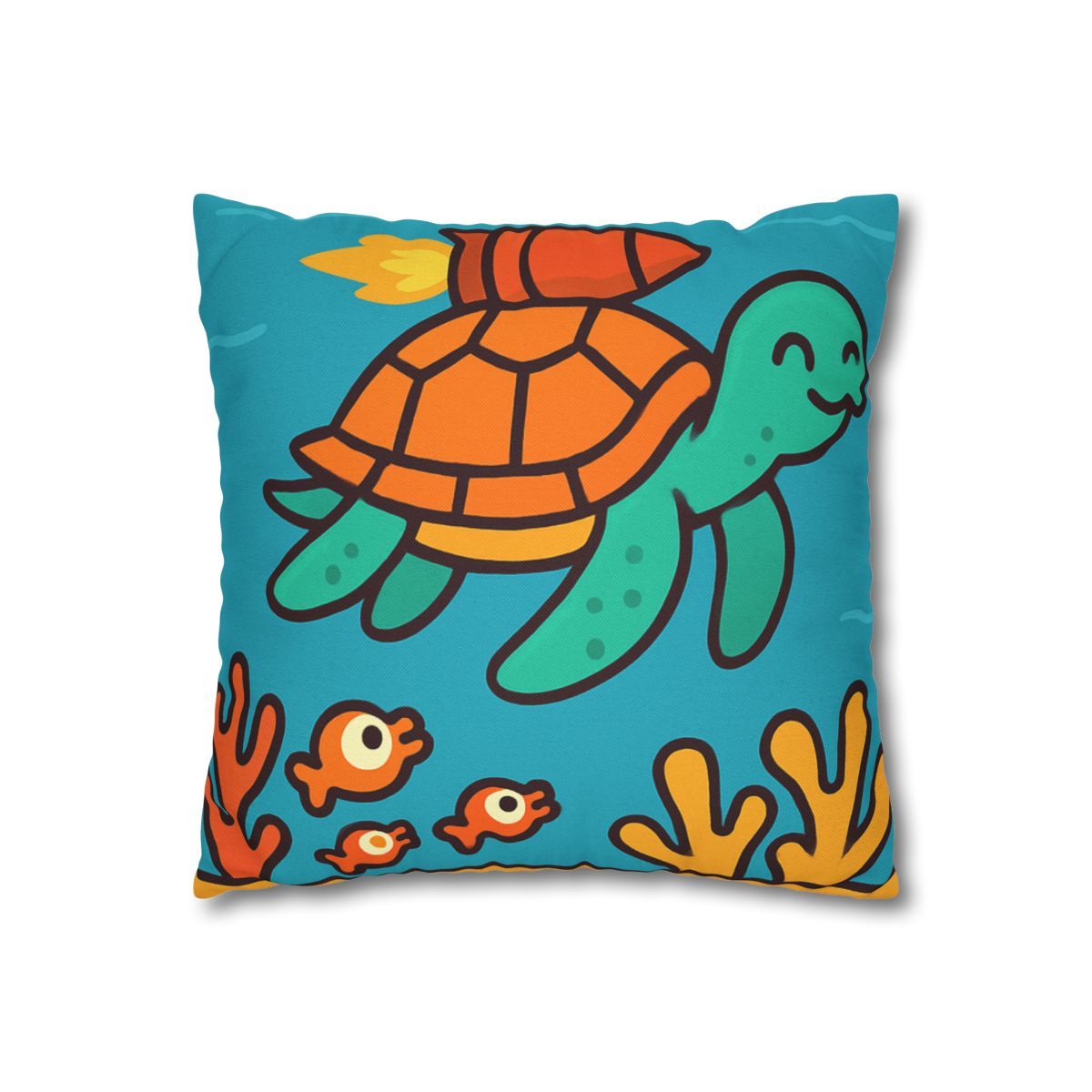 Rocket Powered Turtle Reef trendy patterned pillow cases
