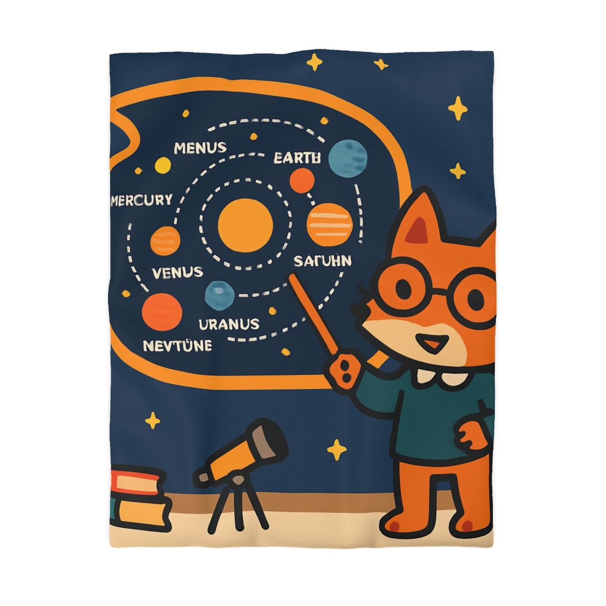 Comet Classroom With Star Map Fox unique patterned duvets