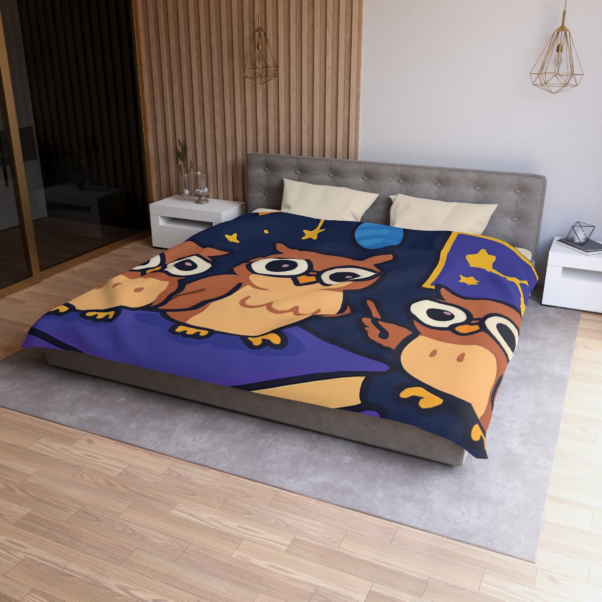 Galaxy Library Of The Wise Owls warm winter duvets