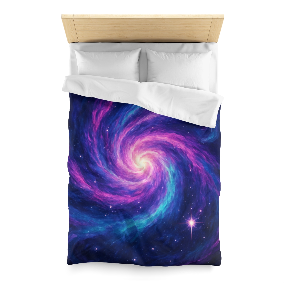 Nebula Spiral Haze designer printed duvets