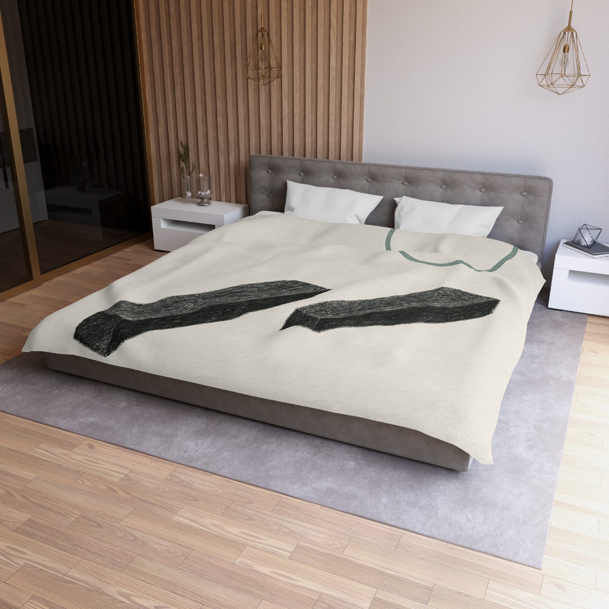 Staggered Bars With Floating Ring unique patterned duvets