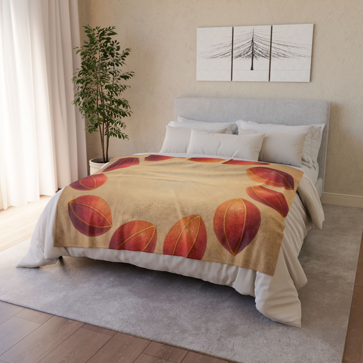 Cosmic Seed Pod Halo soft fleece blankets