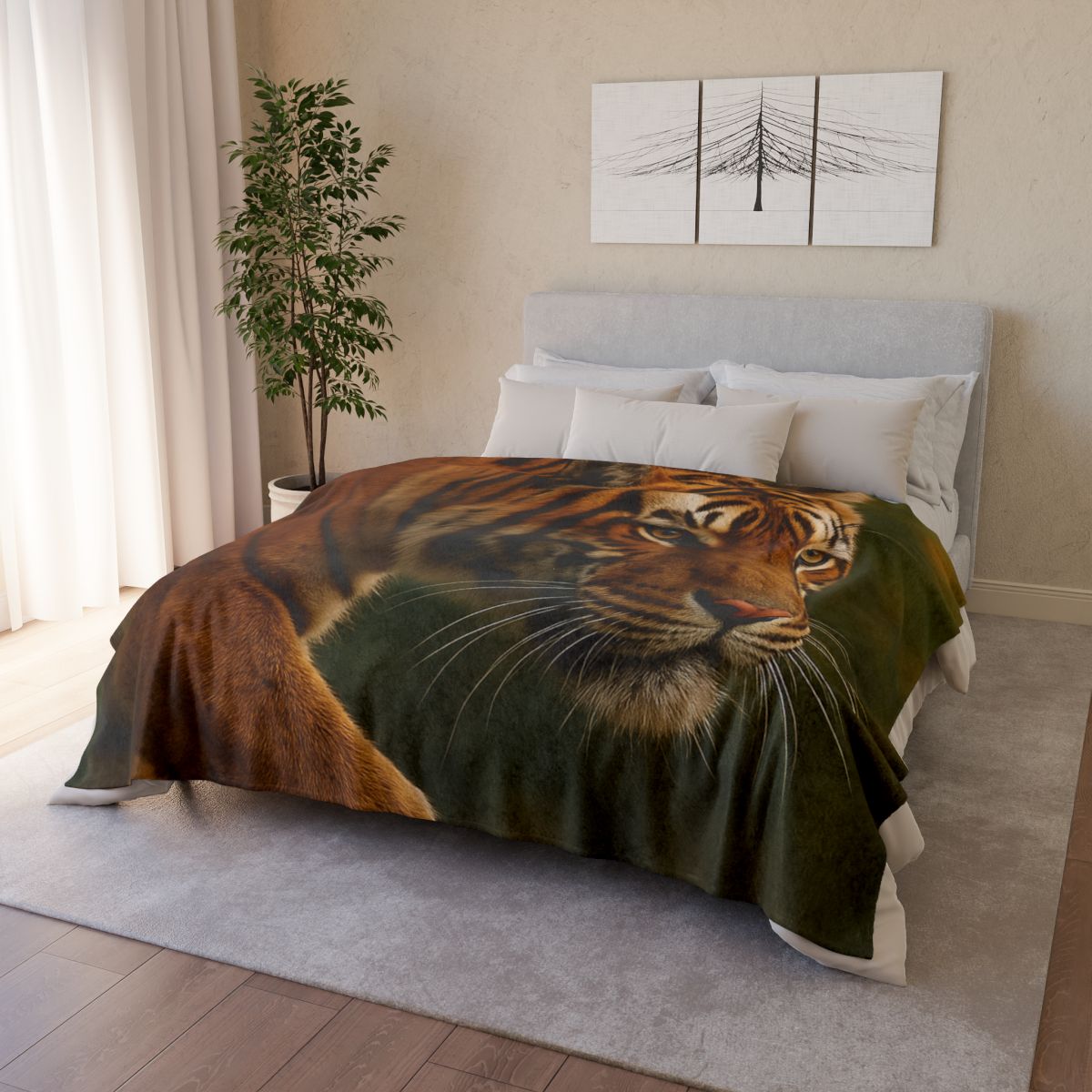 Forest Stalker Bengal Tiger soft fleece blankets