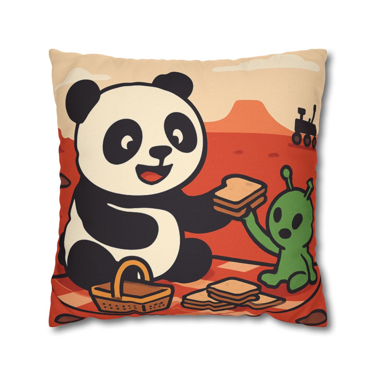 Martian Panda Picnic custom pillow cases