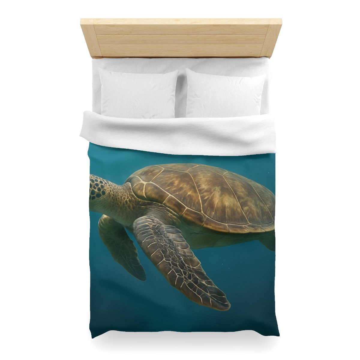 Emerald Drift Green Sea Turtle warm winter duvets