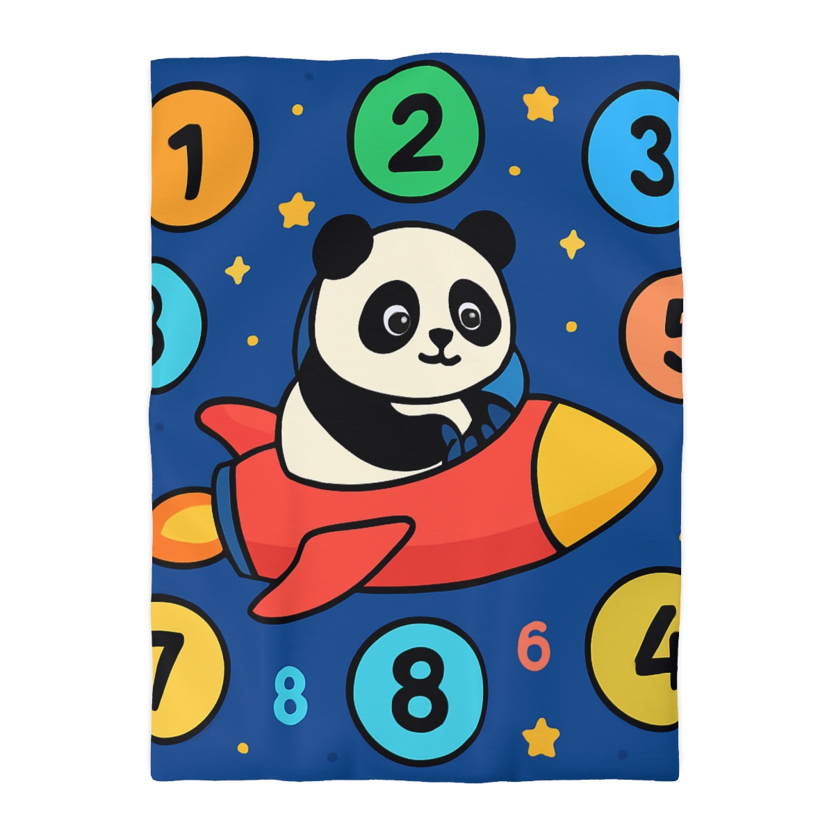 Rocket Panda And The Number Planets soft comforter duvets