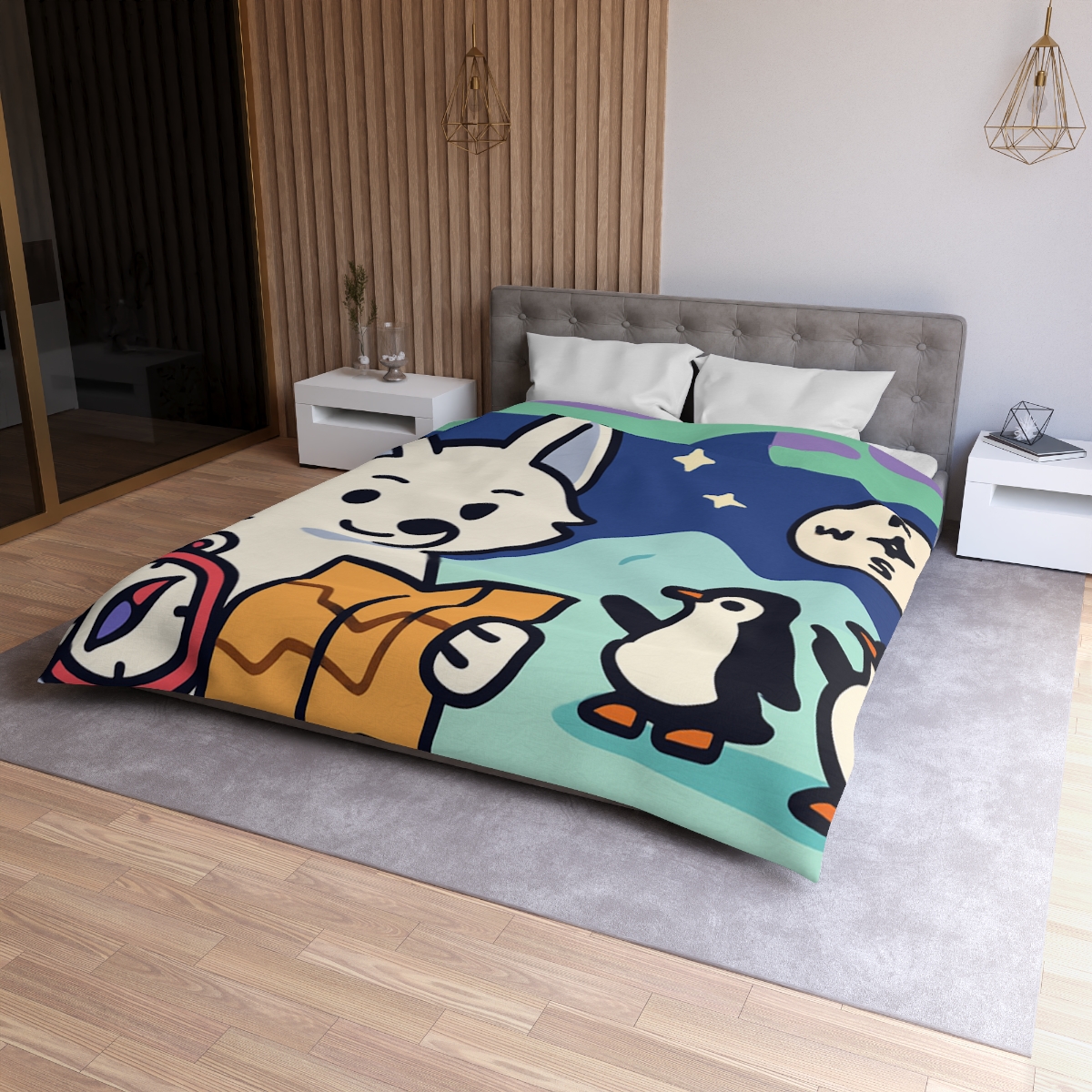 Aurora Fox And The Magnetic Map designer printed duvets