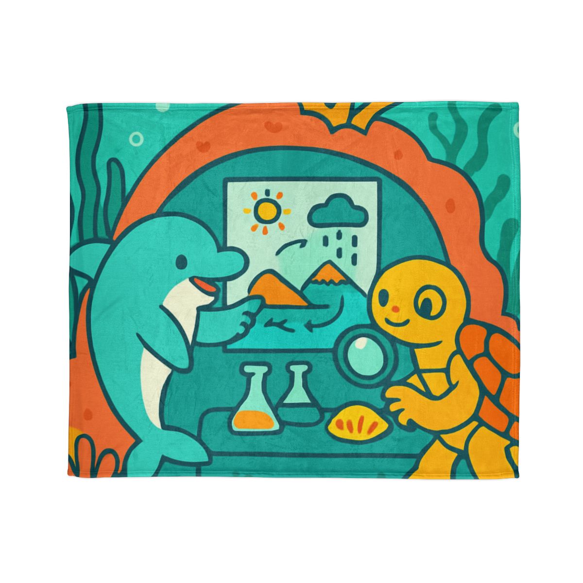 Coral Reef Science Lab trendy patterned blankets