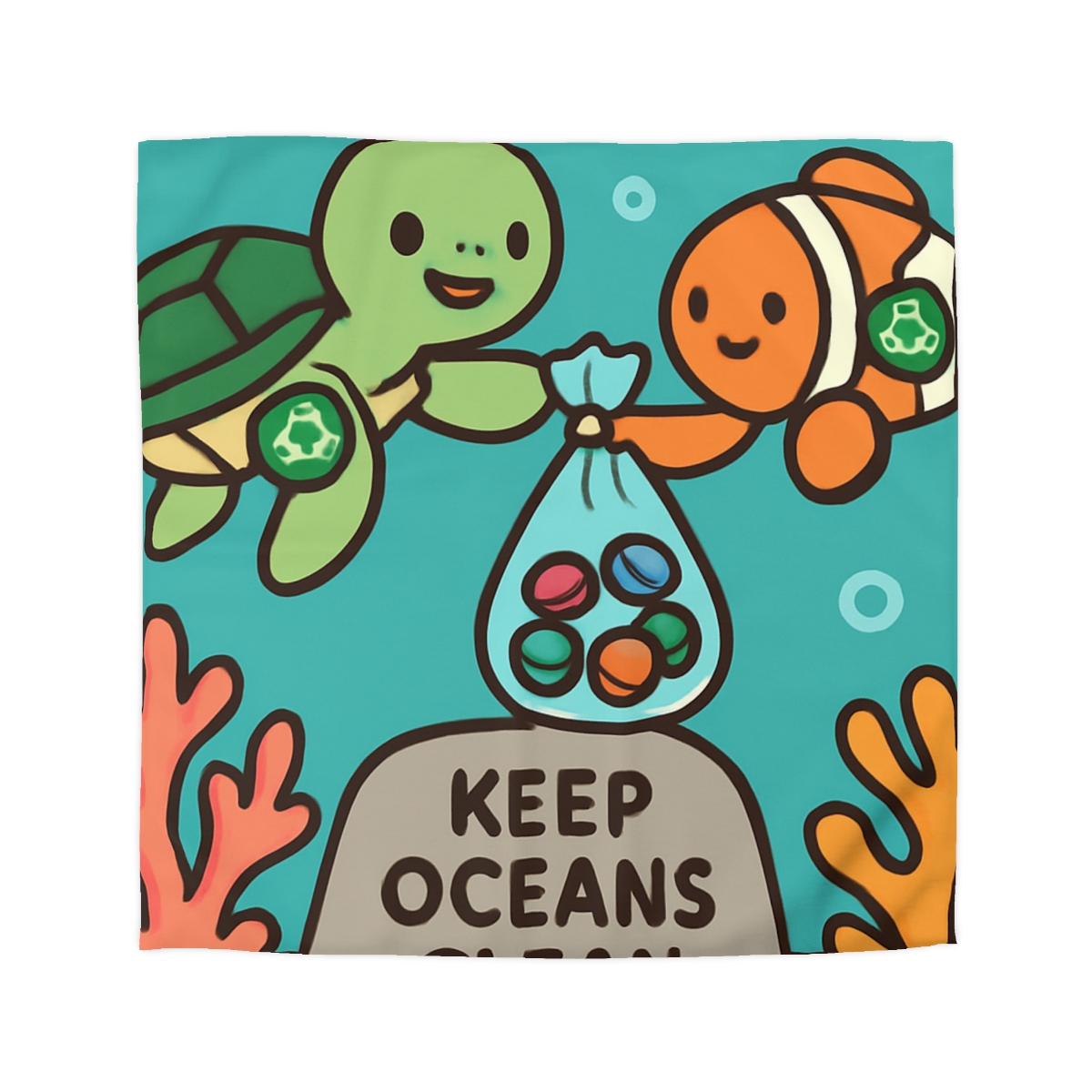 Coral Reef Cleanup Crew warm winter duvets