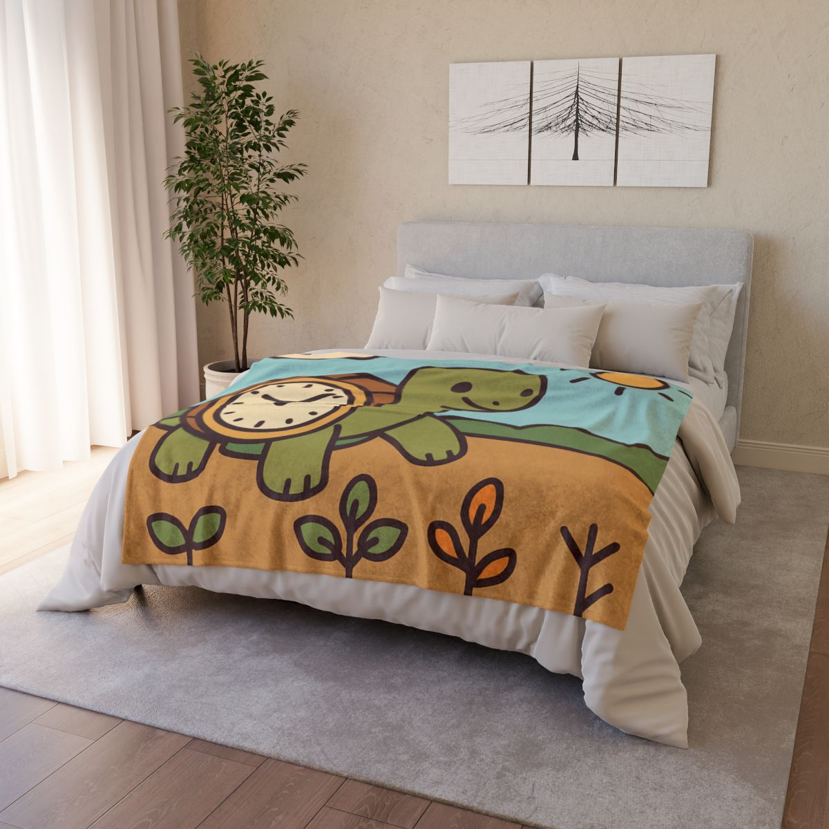 Time Travel Turtle Garden stylish throw blankets