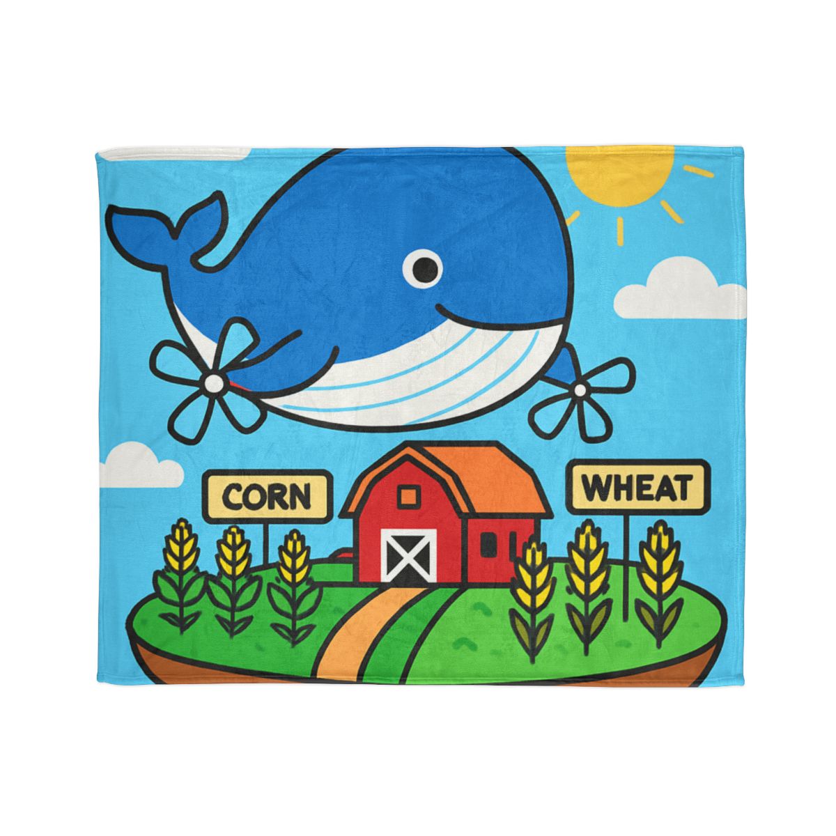 Windmill Whale Above The Floating Farm decorative home blankets
