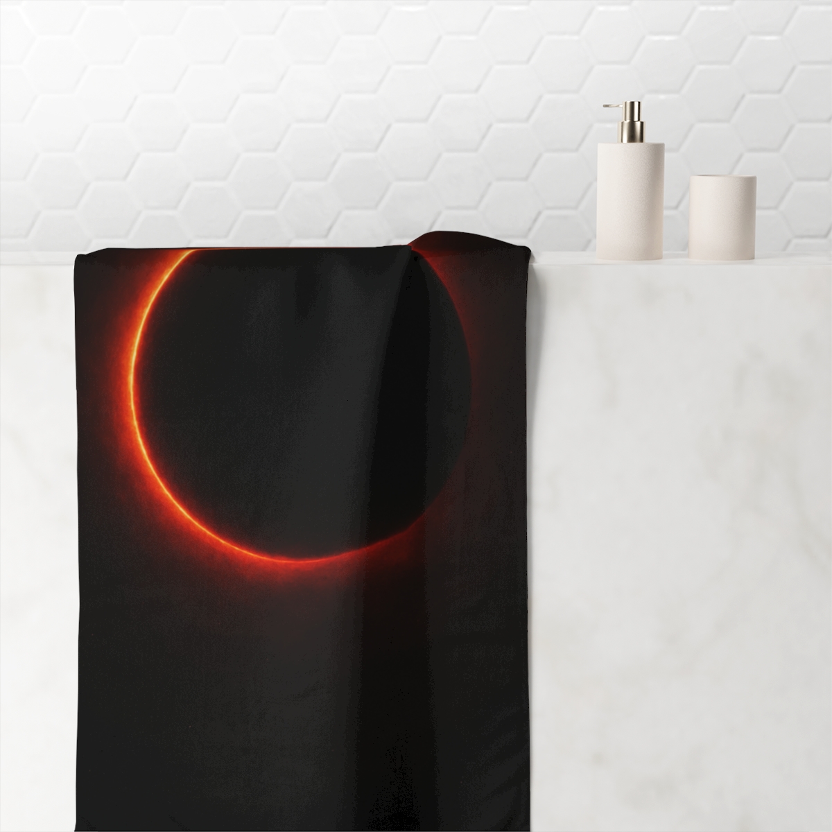 Event Horizon Ember Ring personalized bath towels
