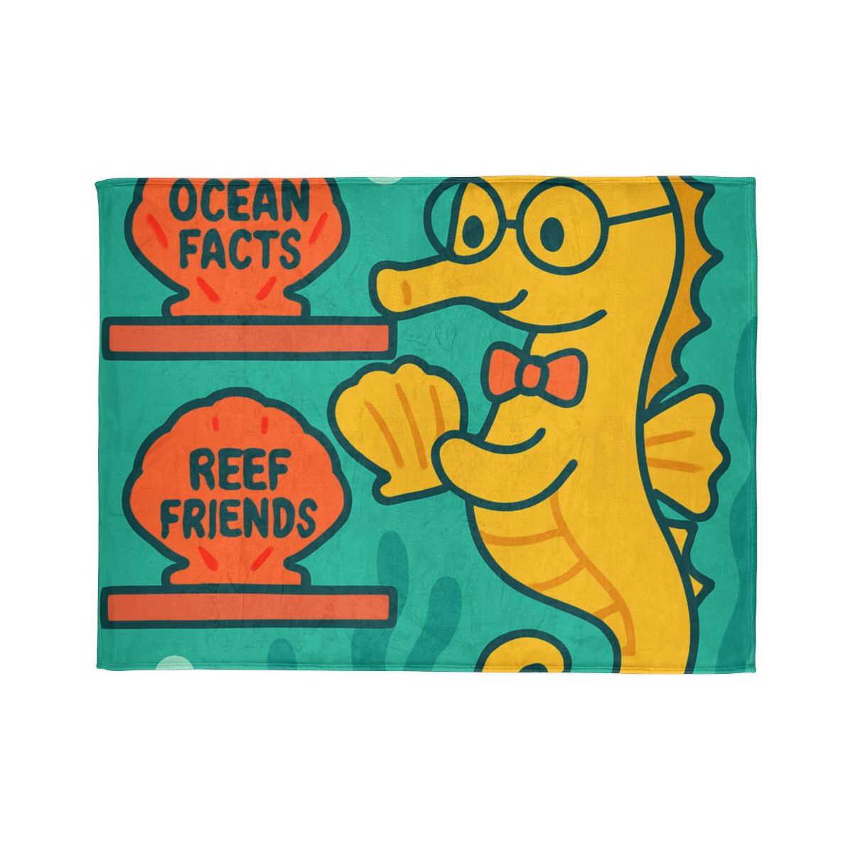 Underwater Library Of The Seahorse Librarian designer printed blankets