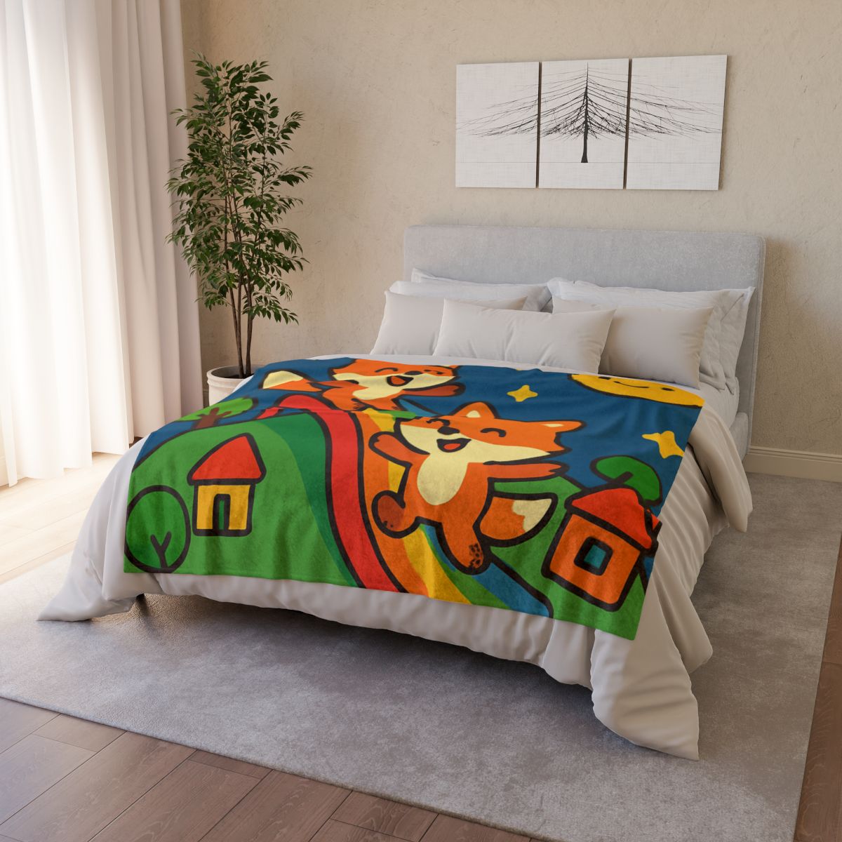 Planet Playground Of The Friendly Foxes unique gift blanketscustom blankets