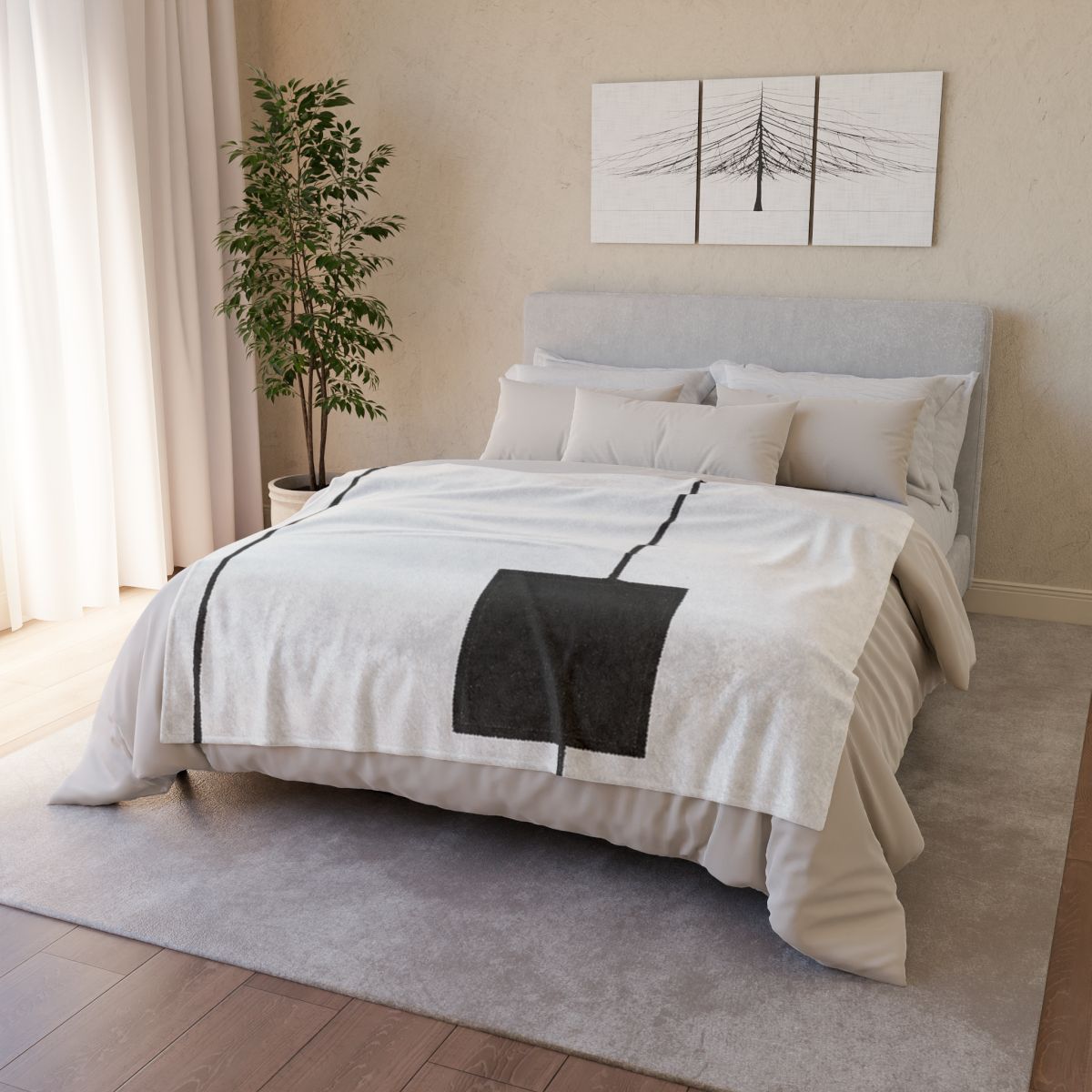 Offset Frame And Inner Square Pause stylish throw blankets