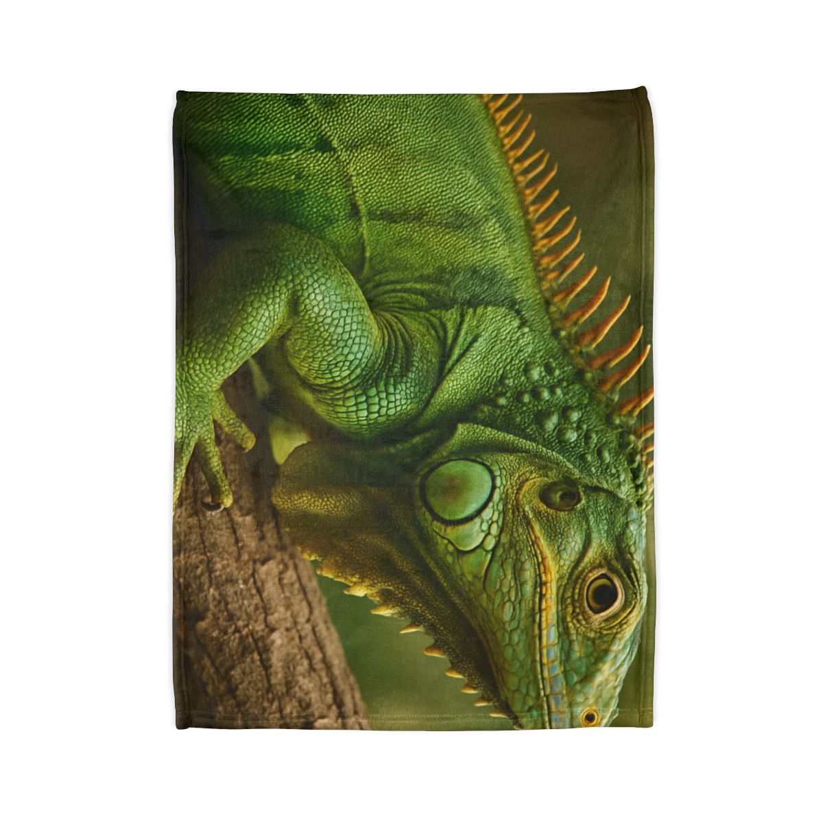 Emerald Drift Green Iguana soft fleece blankets