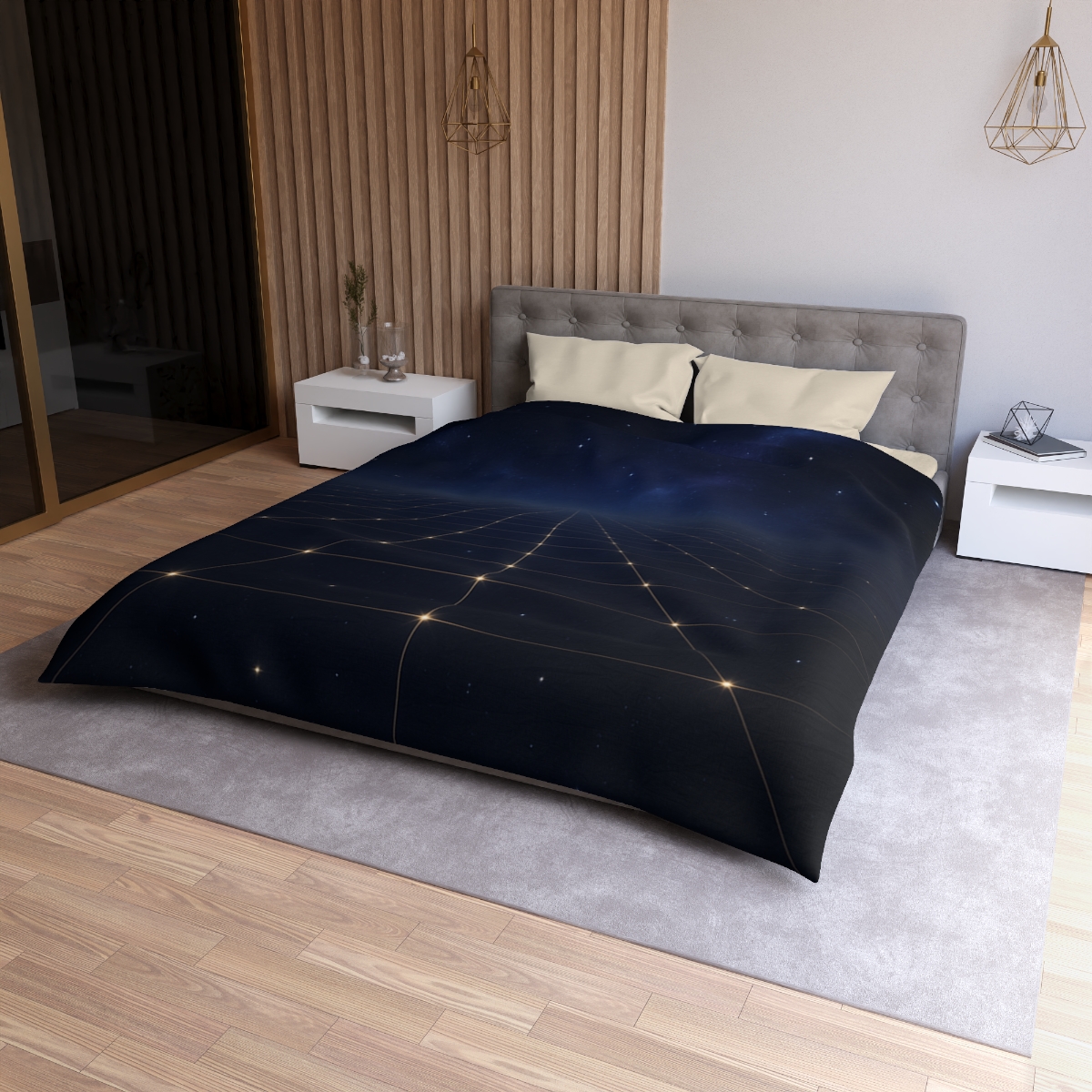 Luminous Cosmic Lattice personalized bedding duvets