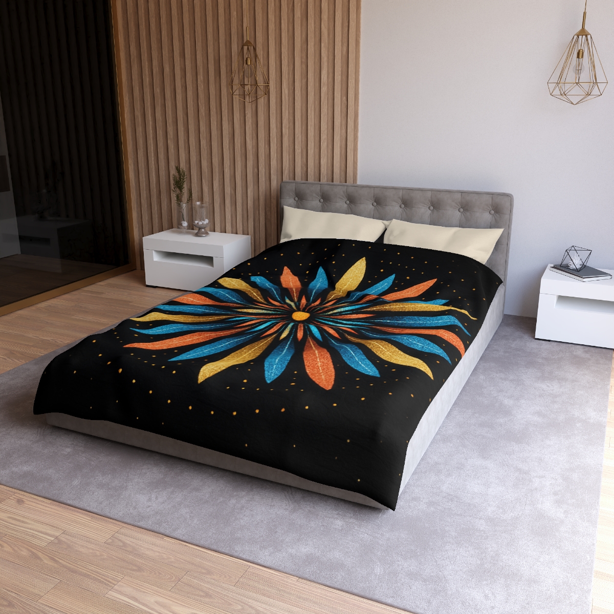 Starburst Mandala Bloom personalized bedding duvets