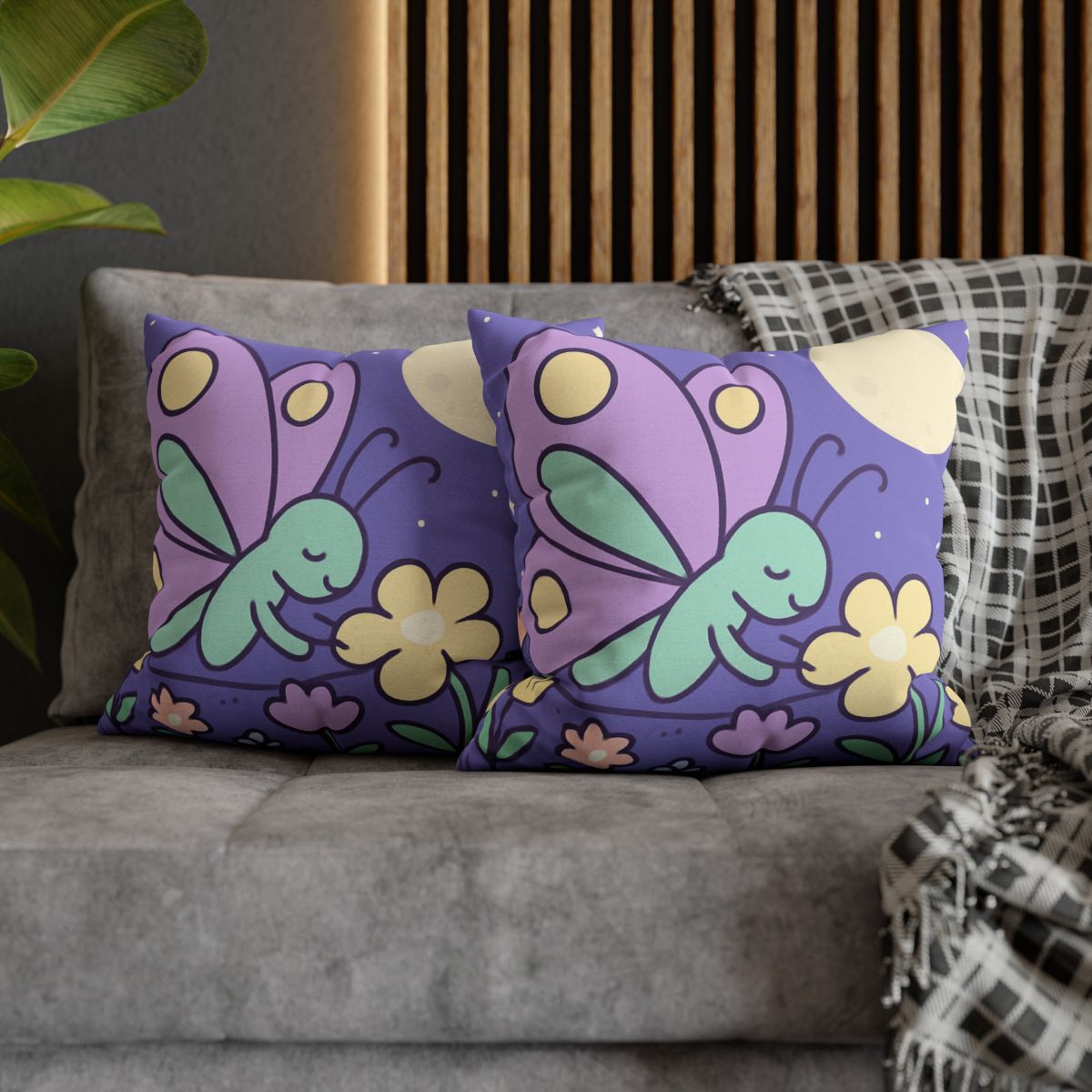 Moon Garden Butterfly designer print pillow cases