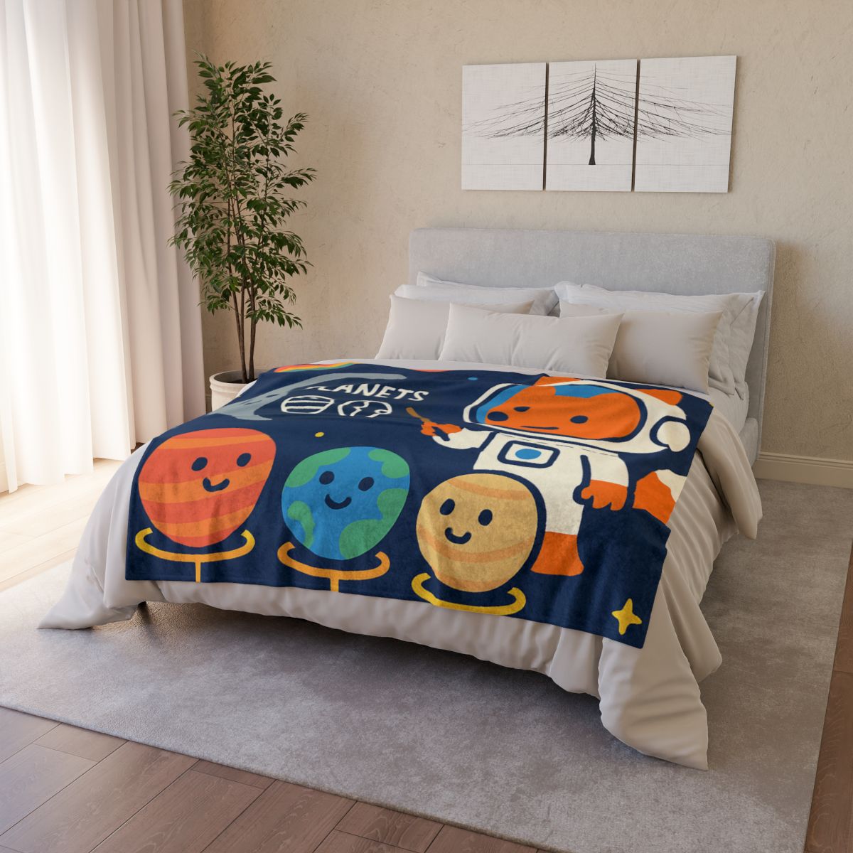 Comet Classroom With Astro Fox unique gift blankets