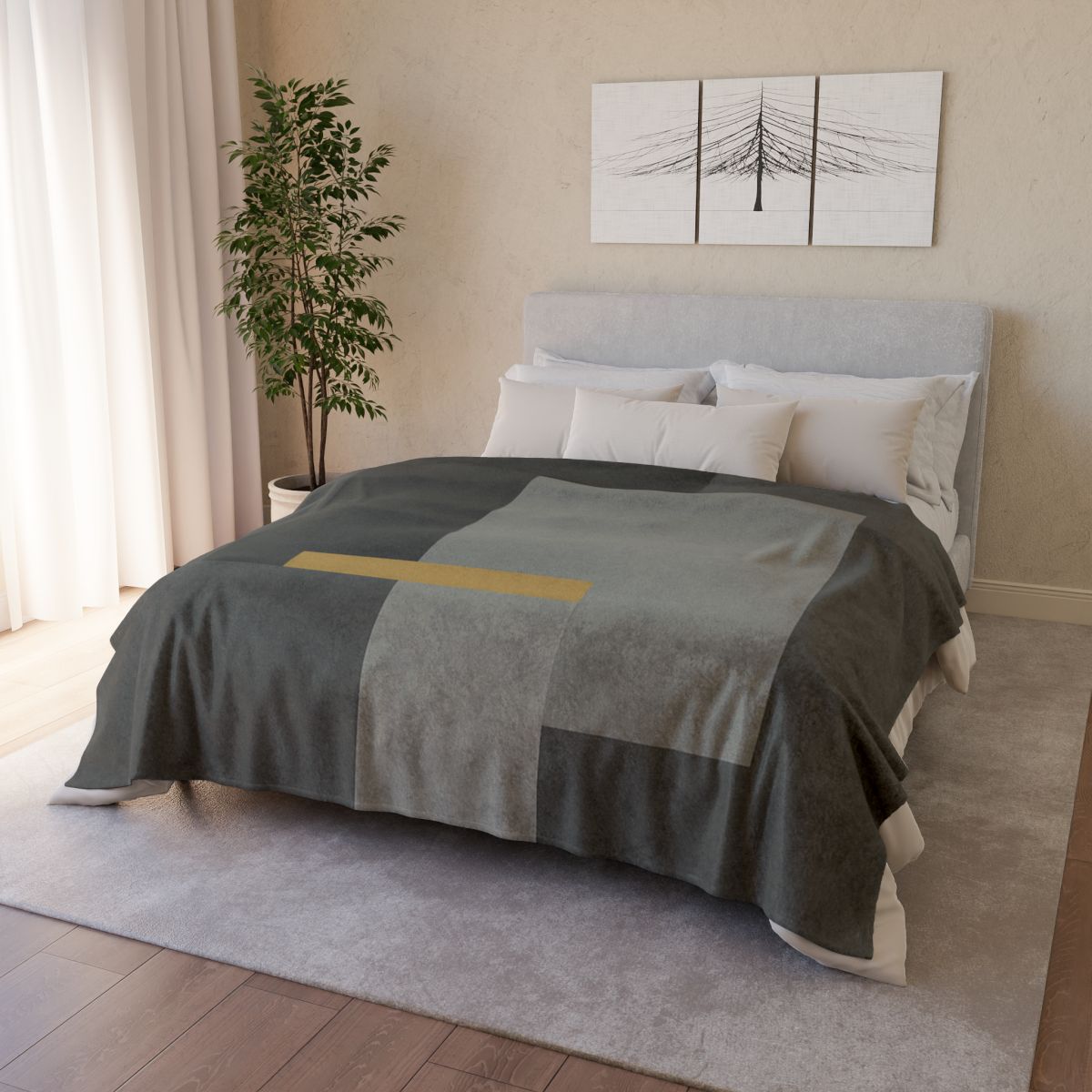 Offset Rectangles And Narrow Bridge soft fleece blankets