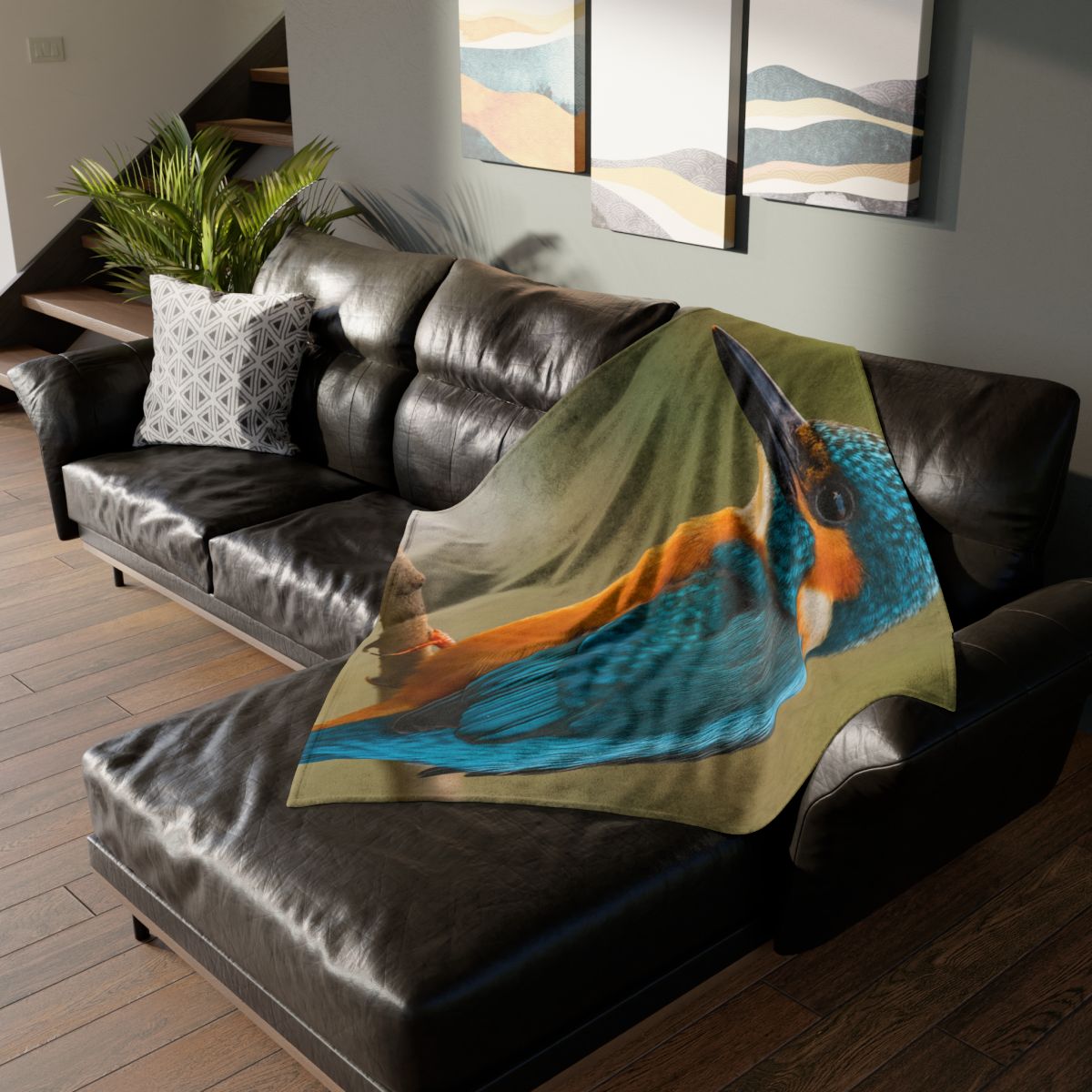 Sapphire Bolt Kingfisher decorative home blankets
