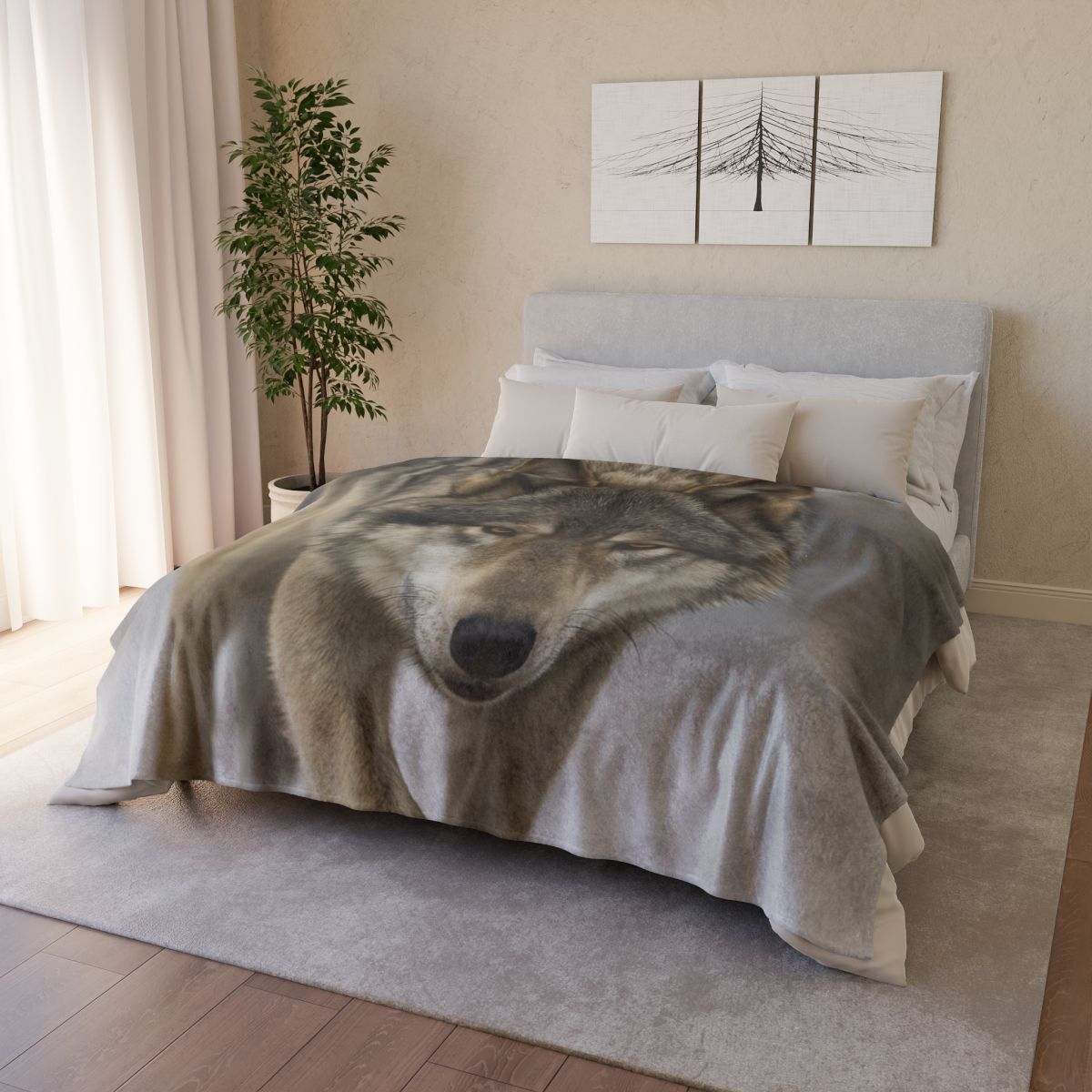 Silver Hush Gray Wolf warm winter blankets
