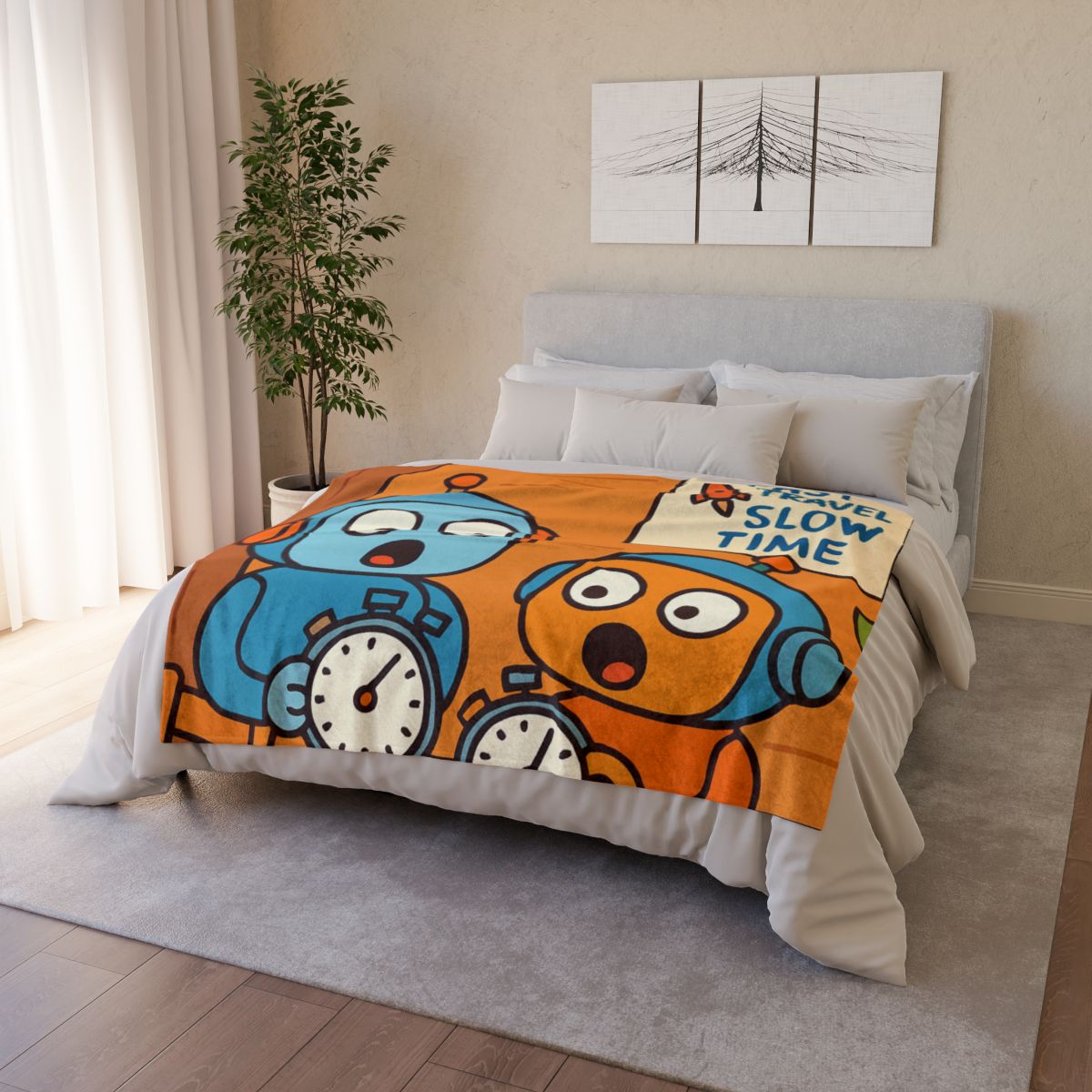Time Dilation Treehouse Twins personalized cozy blankets
