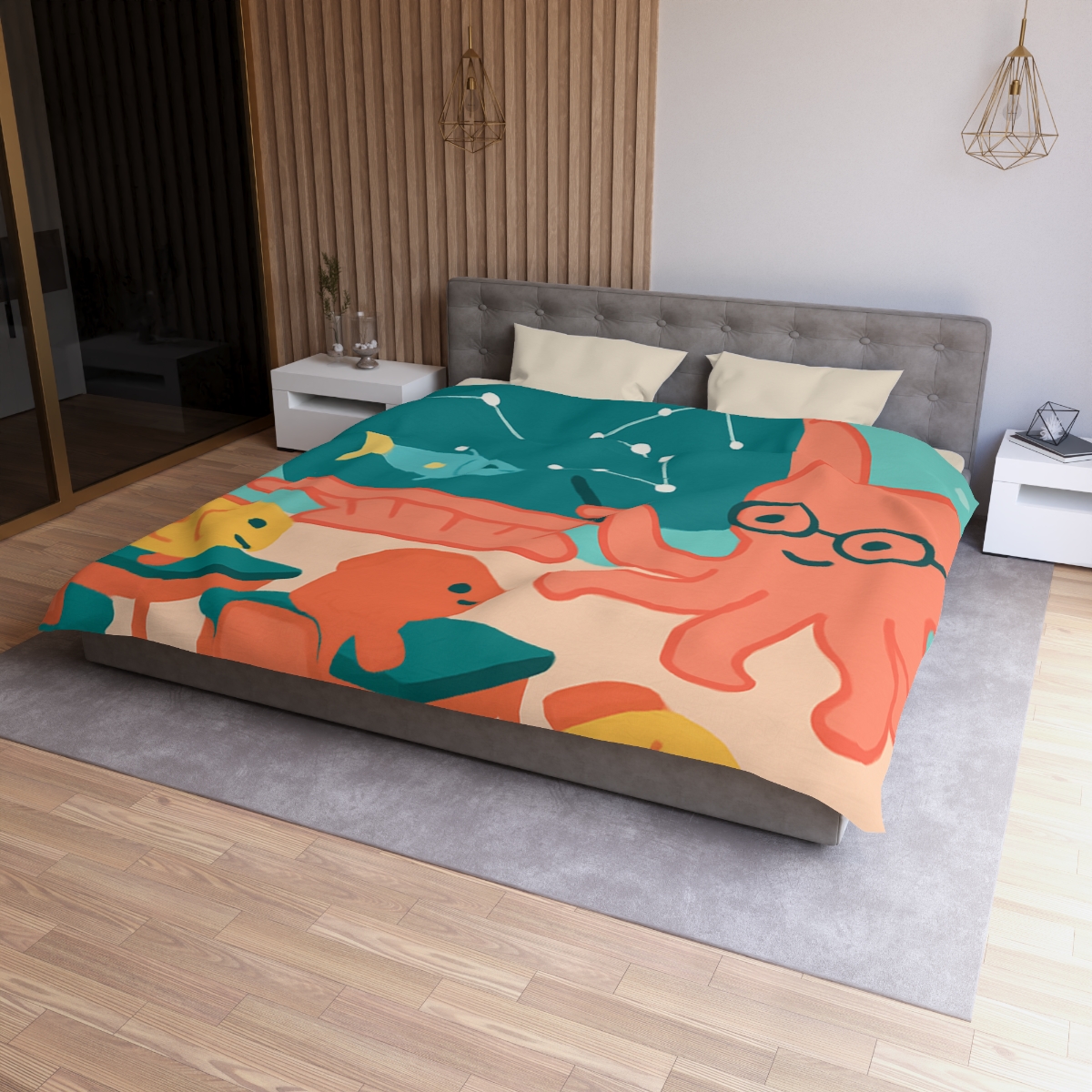 Cosmic Coral Classroom stylish duvet covers