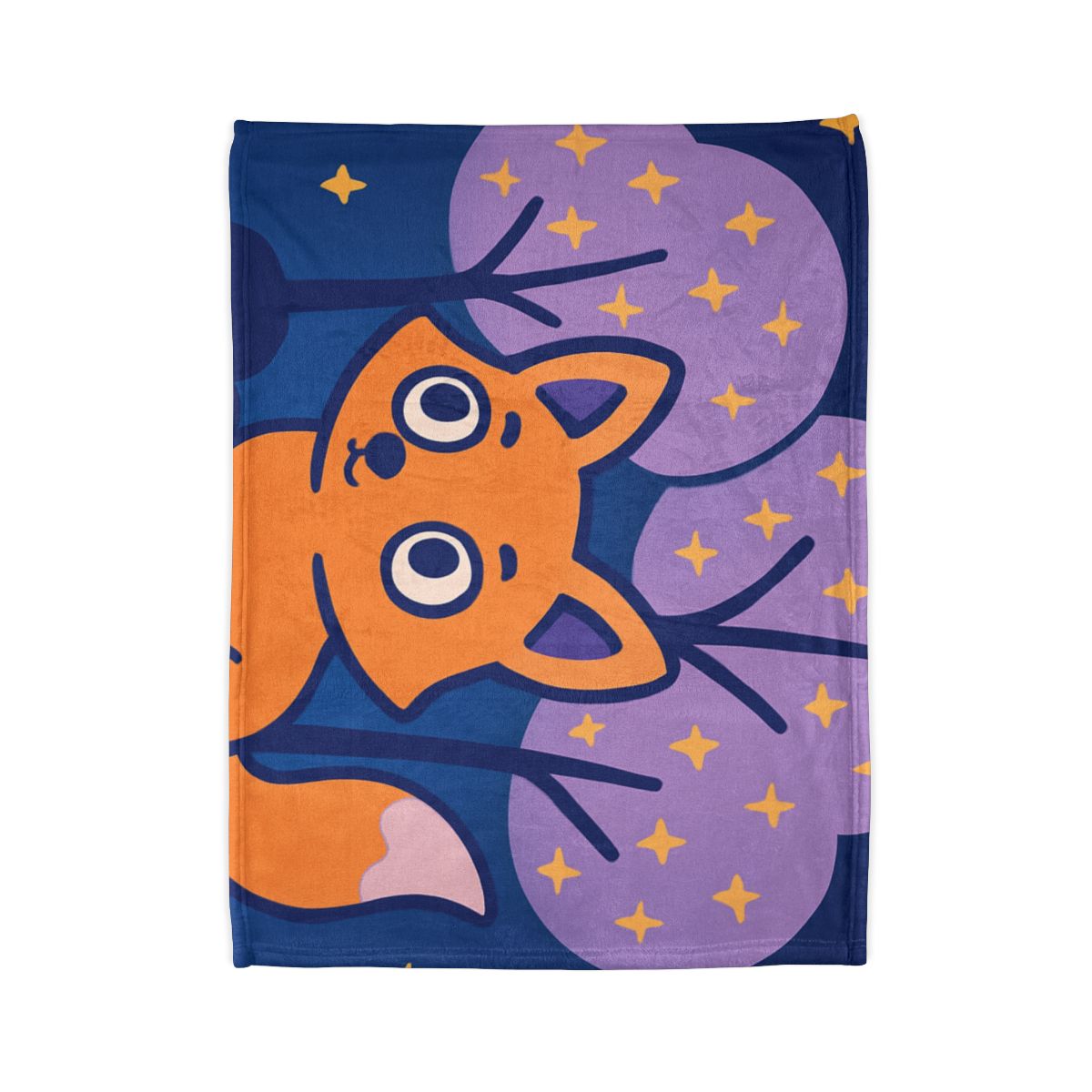 Galactic Forest Fox soft fleece blankets