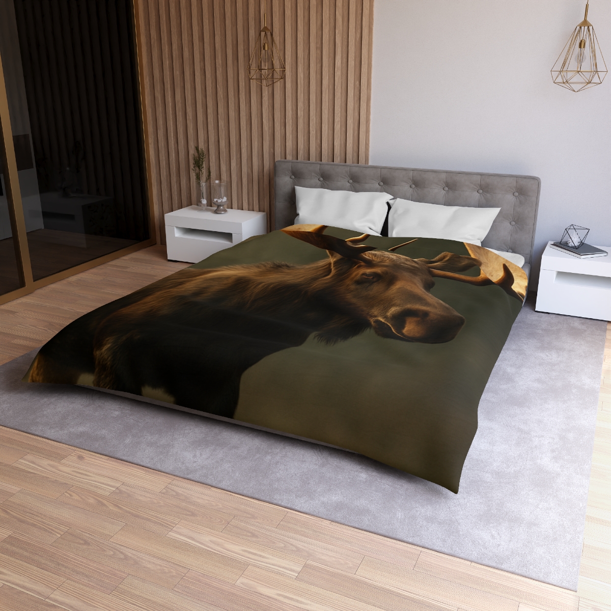 Starlit Crown Moose designer printed duvets