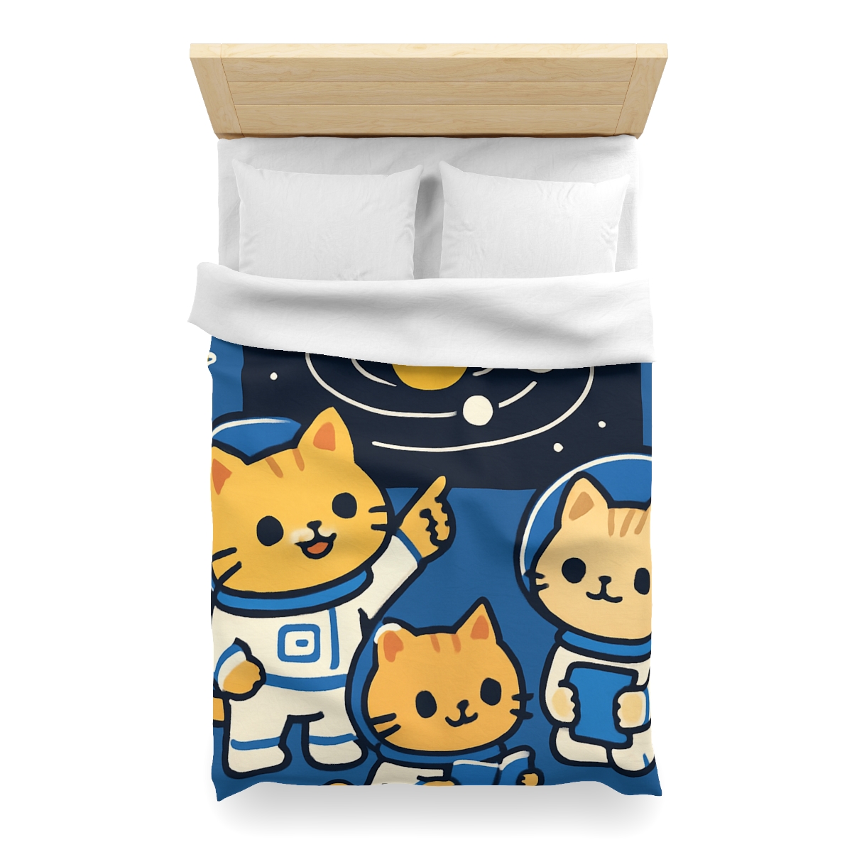 Space School For Curious Cats personalized bedding duvets