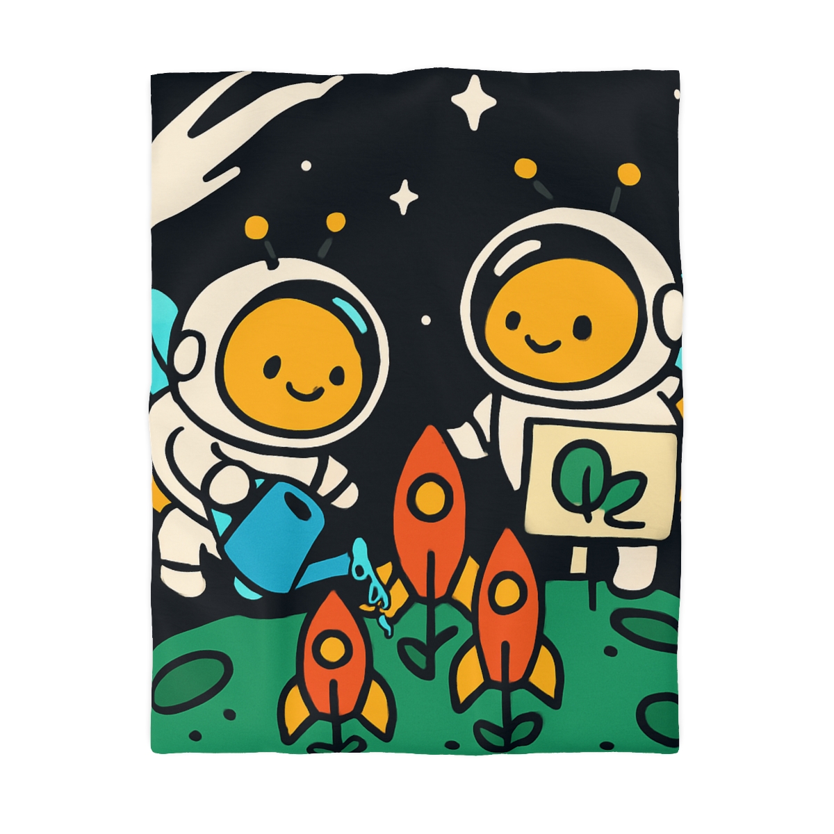 Rocket Garden Of The Bumblebee Astronauts soft comforter duvets