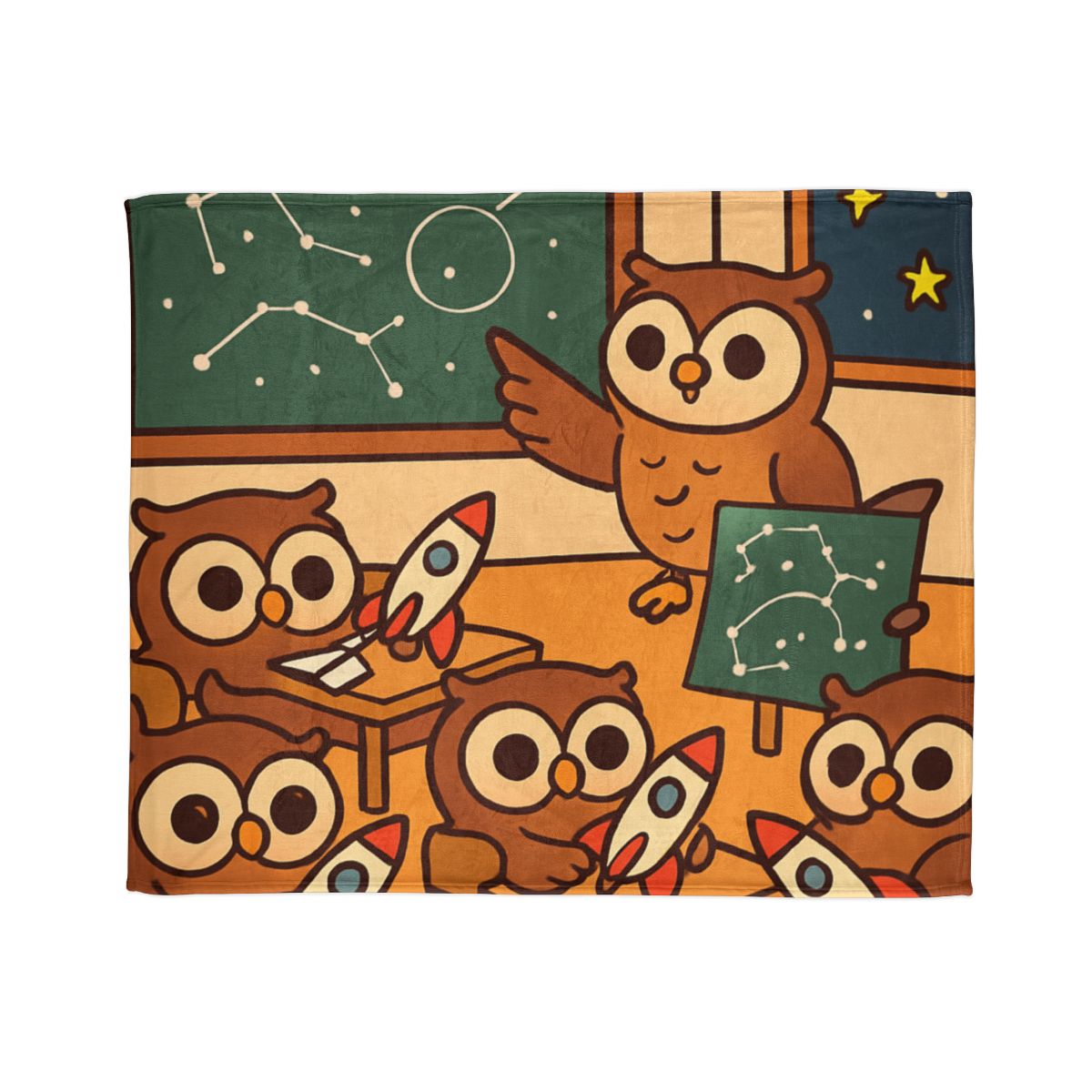 Rocket School Of Owls warm winter blankets