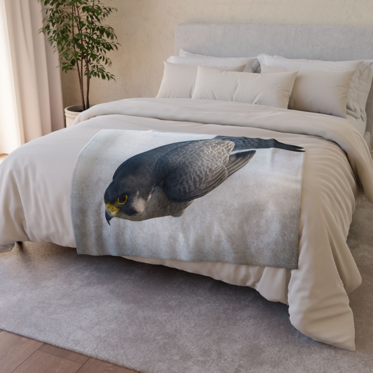 Comet Dive Peregrine Falcon soft fleece blankets