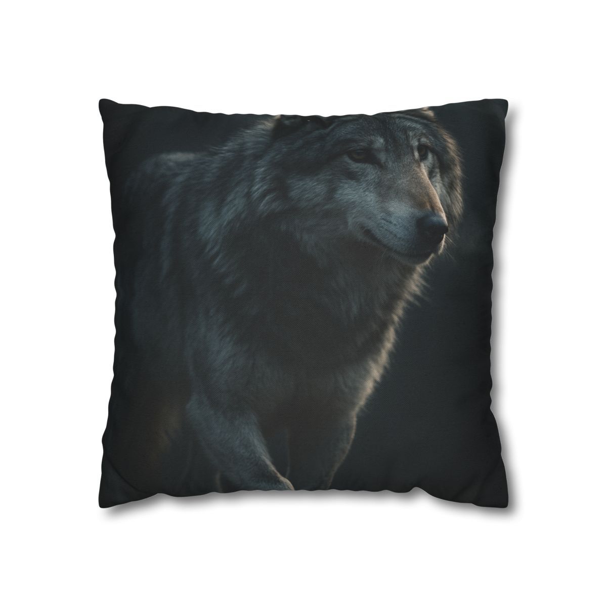 Moonlit Sentinel Gray Wolf personalized pillow covers