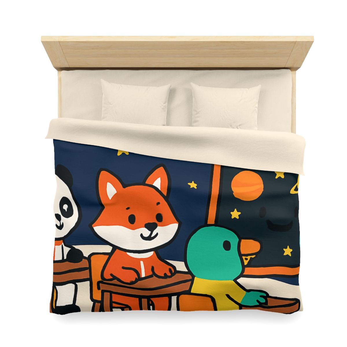 Space School For Curious Critters designer printed duvets