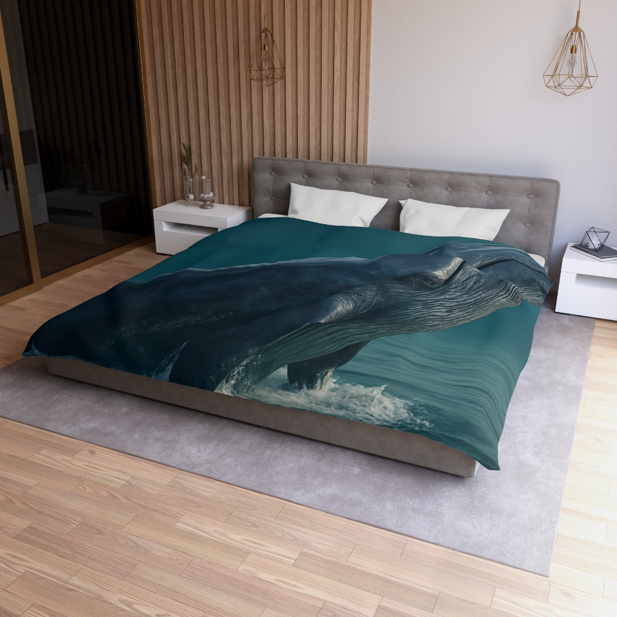 Ocean Song Blue Whale custom duvets