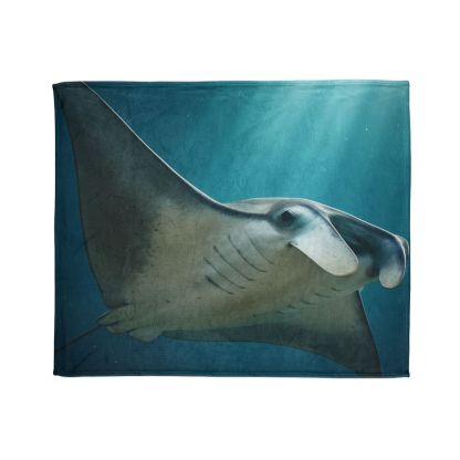 Silk Wing Drift Manta Ray personalized cozy blankets