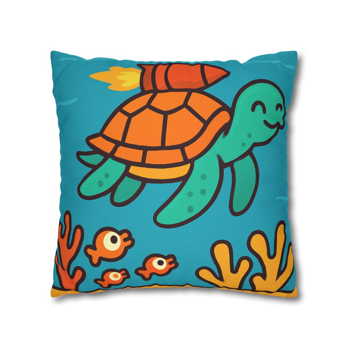 Rocket Powered Turtle Reef trendy patterned pillow cases