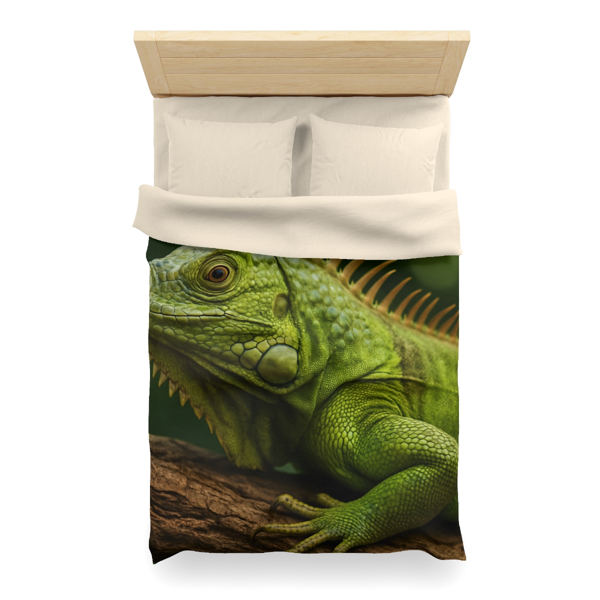 Verdant Gaze Green Iguana personalized bedding duvets