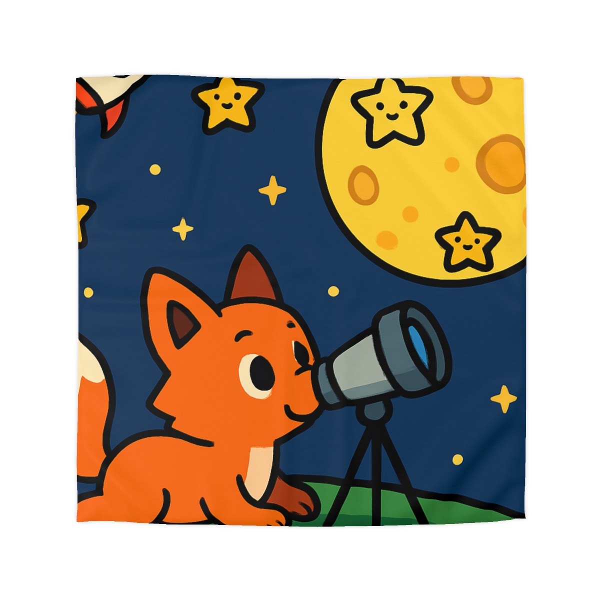 Stargazer Fox In The Moon Meadow warm winter duvets