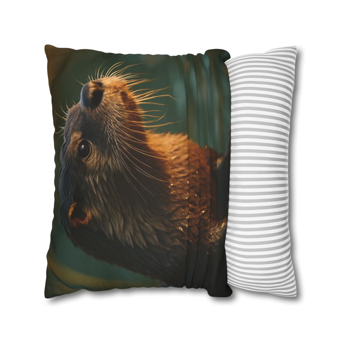 Glinting Stream River Otter soft cotton pillow cases