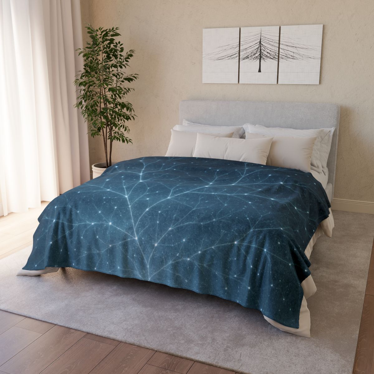 Starlit Fractal Canopy trendy patterned blankets