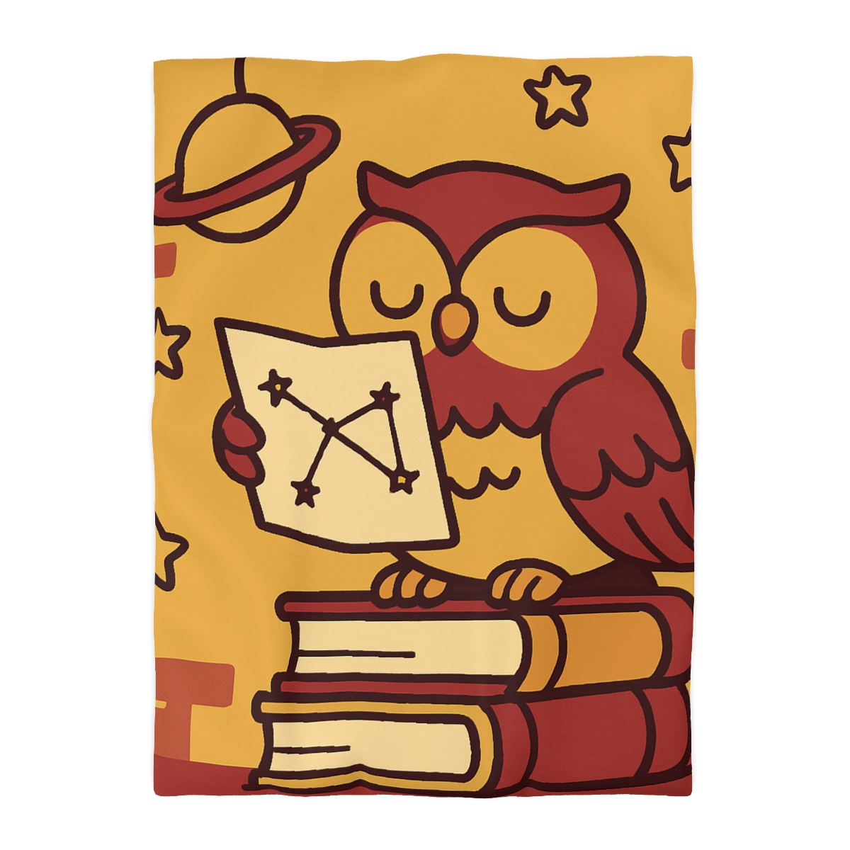 Cosmic Owl Library custom duvets